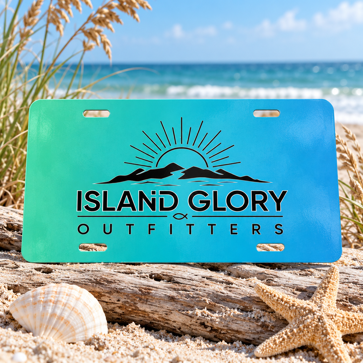 Island Glory Logo License Plate