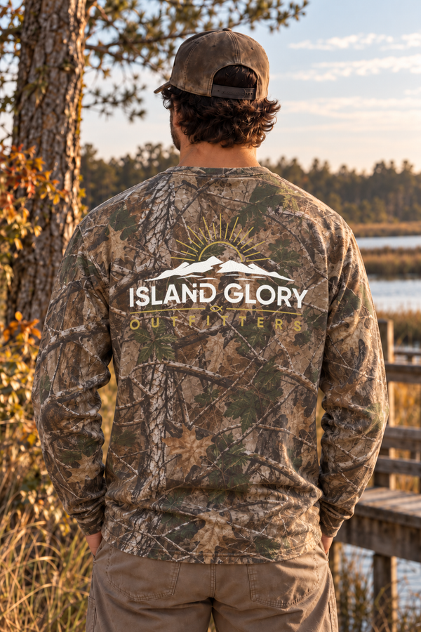 Island Glory Horizon long sleeve in Realtree — back design