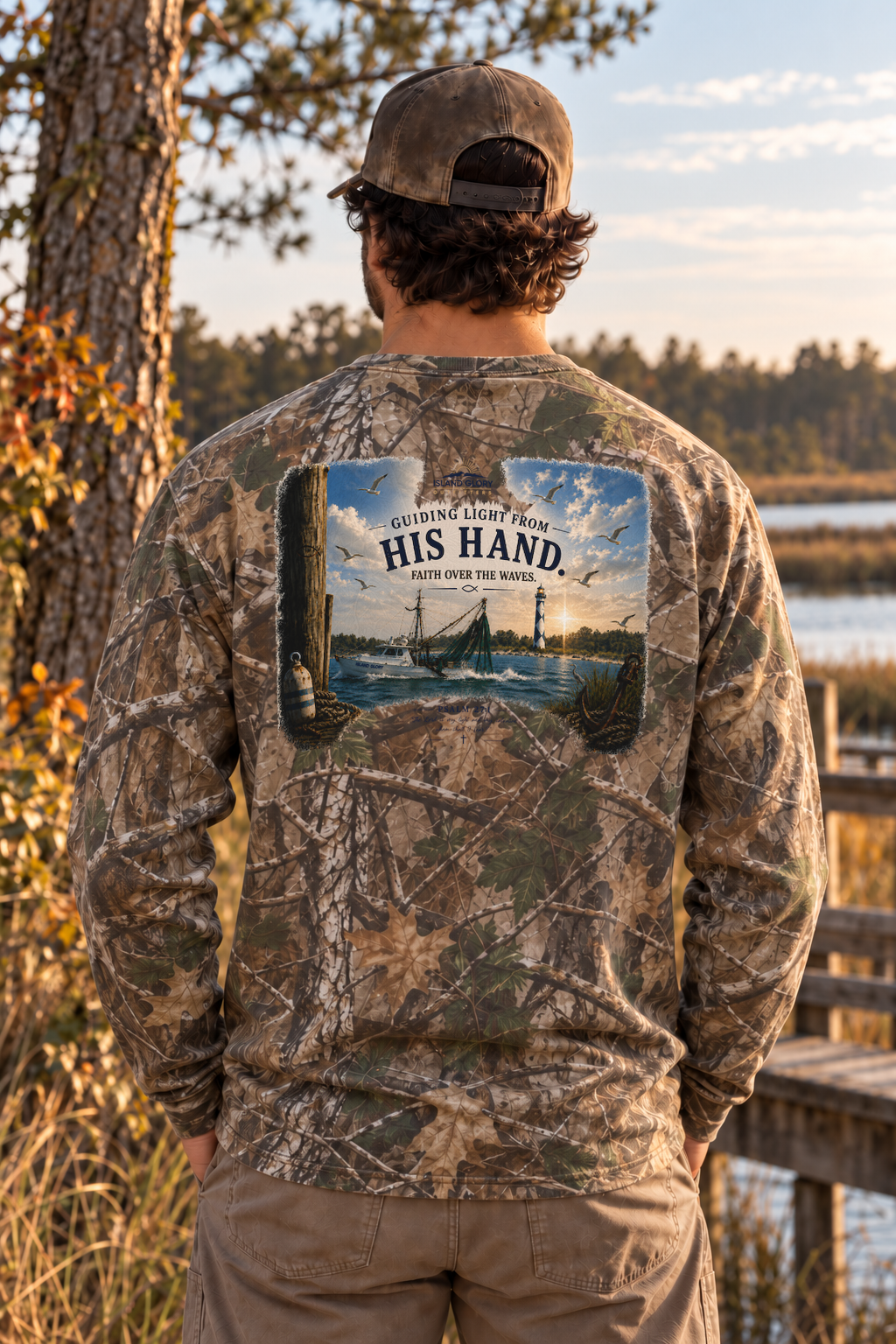 Island Glory Guiding Light long sleeve in Realtree — back design